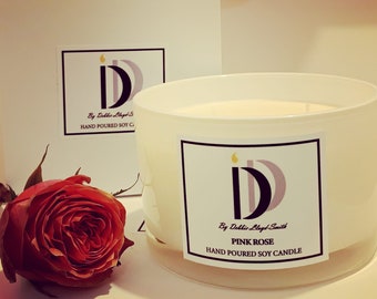 50cl white glass soy scented candle with three wicks