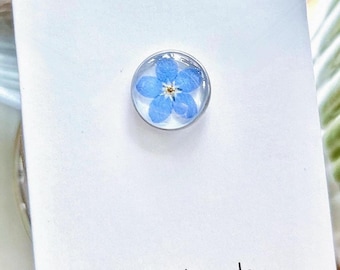 Handmade Forget Me Not Pin: Real Pressed Flower Brooch. forget me not jewellery. wedding jewellery. mothers day. mum