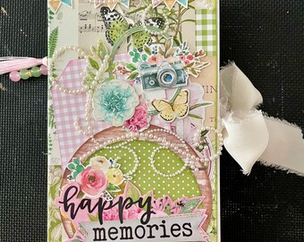 Premade Happy Memories Folio Scrapbook Junk Journal