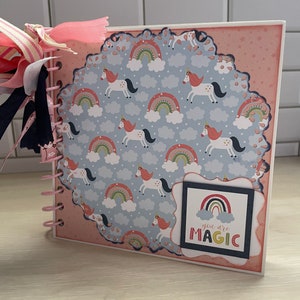Little Girl Scrapbook with Unicorns and Fairies