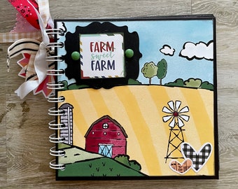 Handmade farm scrapbook mini album//premade FFA scrapbook//day at the farm keepsake