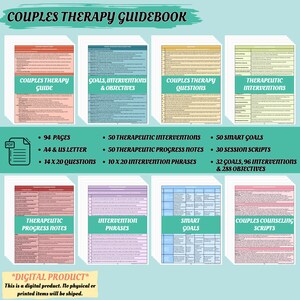 COUPLES THERAPY NOTES Bundle Marriage Counseling Resource Relationship Therapy Guidebook Couple Counselling Questions Couples Interventions