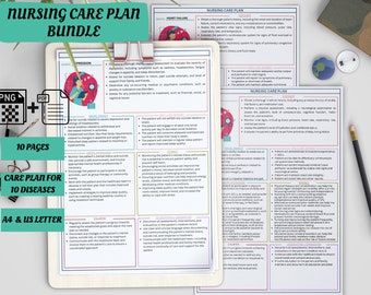 Comprehensive Nursing Care Plans for 10 Common Diseases | Disease Management | Healthcare Education Bundle | Patient Care Plan | Nurse Study