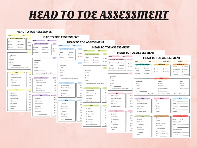 Head to Toe Assessment Nursing Template Nursing Student Study Guide ...