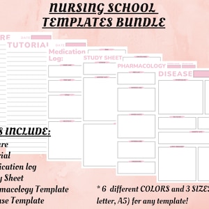 Modelli per la scuola infermieristica BUNDLE / Guida allo studio per studenti infermieri / Appunti infermieristici / Modello di malattia / Modello di farmacologia / Patofisiologia /