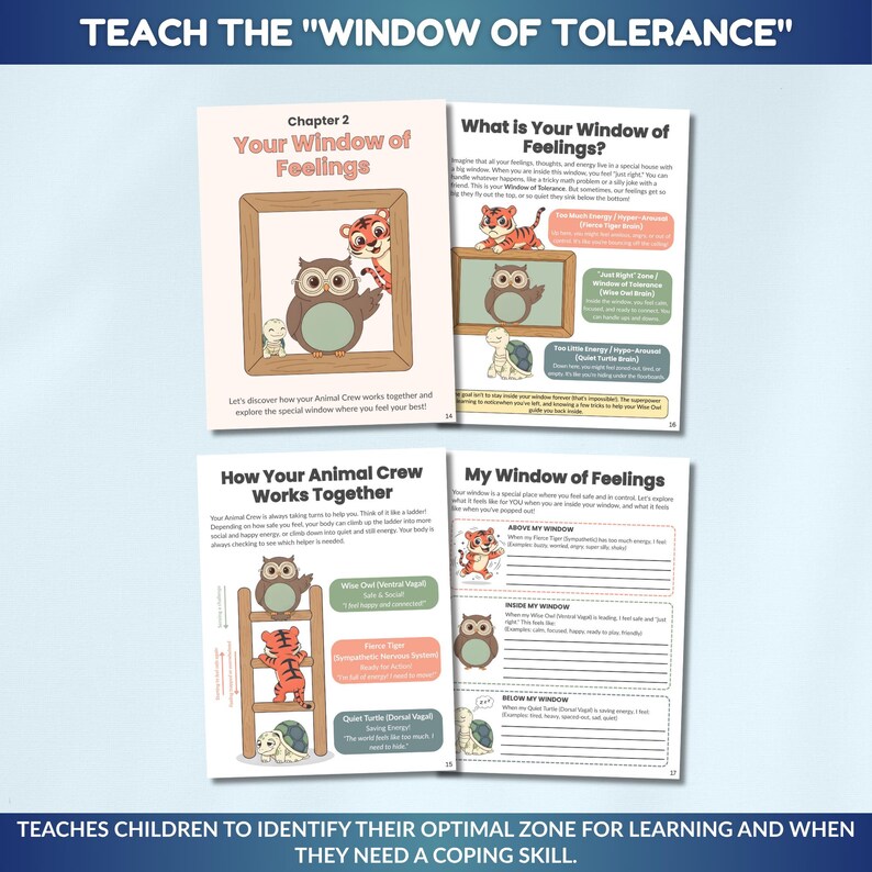 Polyvagal Theory Worksheets for Kids, Nervous System Regulation for ...