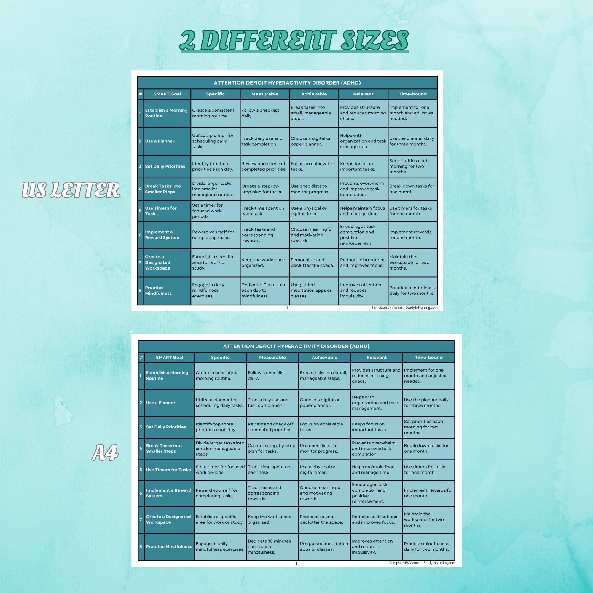 THERAPY SMART GOALS Planner Therapy Interventions Cheat Sheet Mental