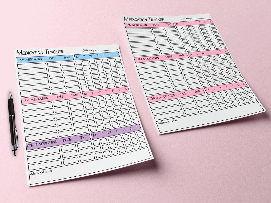 Medication Tracker Printable | Medication Chart | Medication Log | Medication Diary | Medication ...