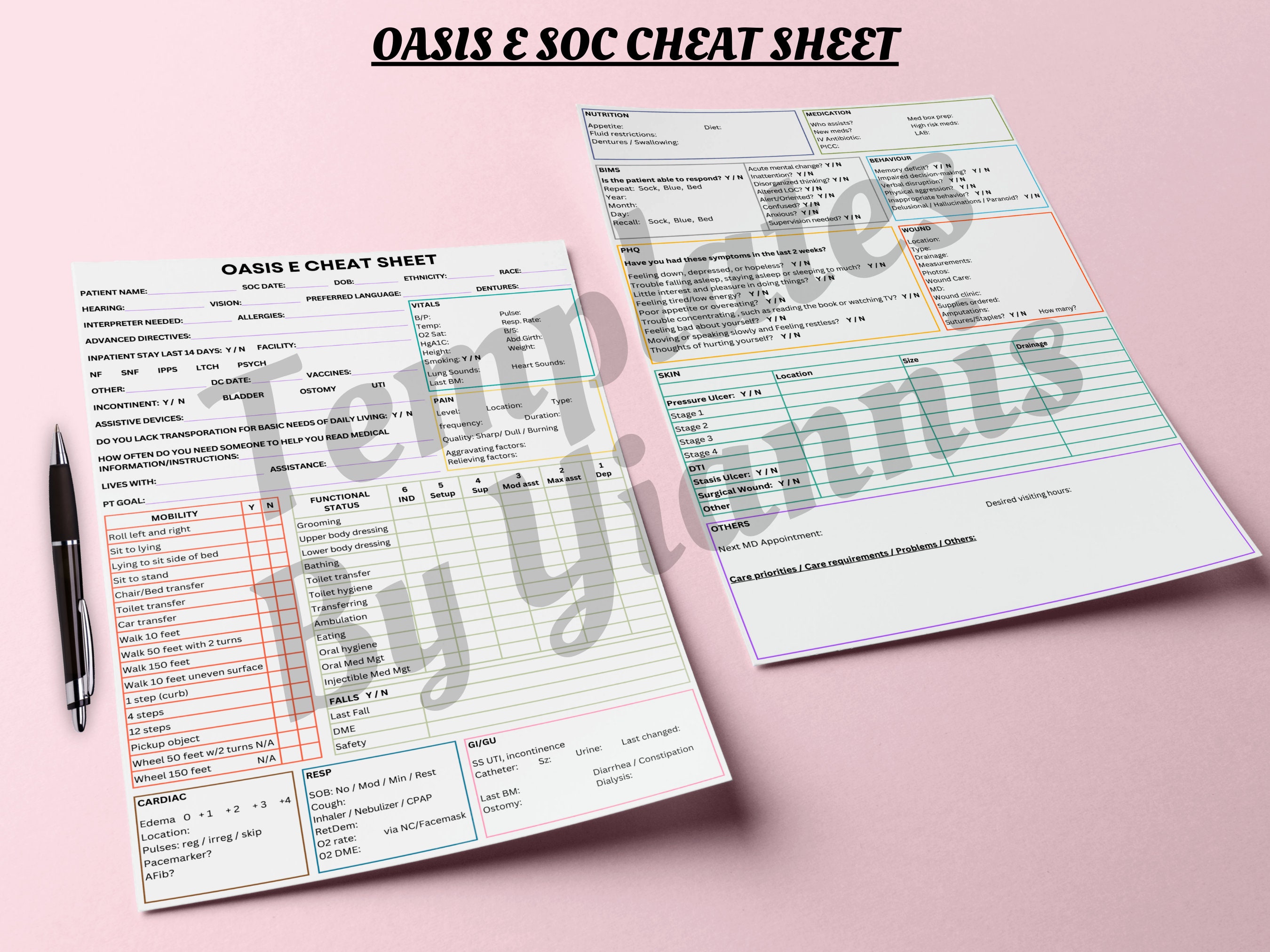 OASIS E Cheat Sheet Bundle Start of Care Assessment Oasis Etsy Australia OASIS E Cheat Sheet Bundle Start of Care Assessment Oasis Etsy Australia
