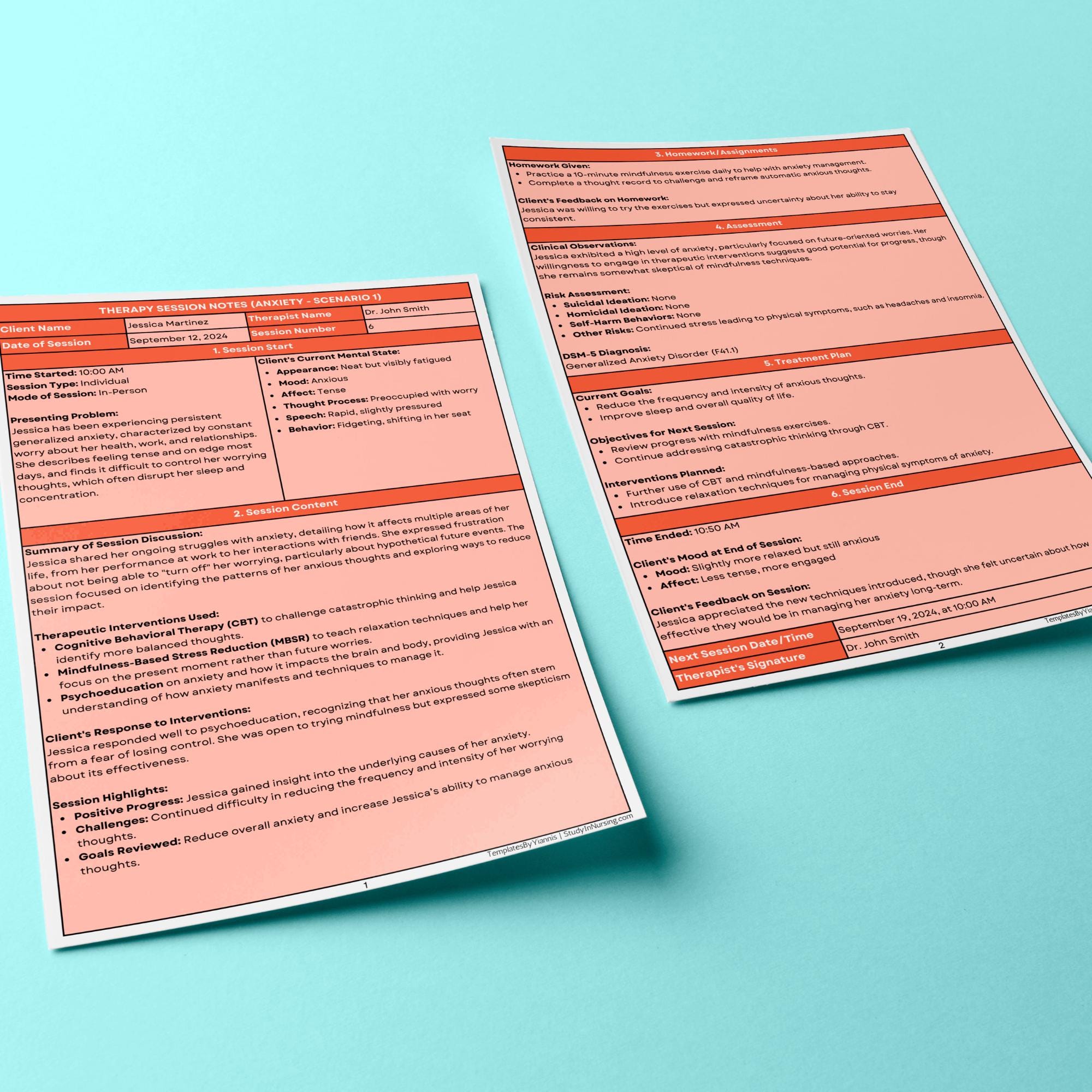 Therapy Session Notes Examples Guidebook: Counseling Progress Note ...