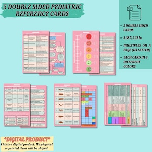 Pediatric Nurse Badge Card Bundle: Peds Vitals, PEWS & Algorithms, Nursing Student Clinical Set (PDF)