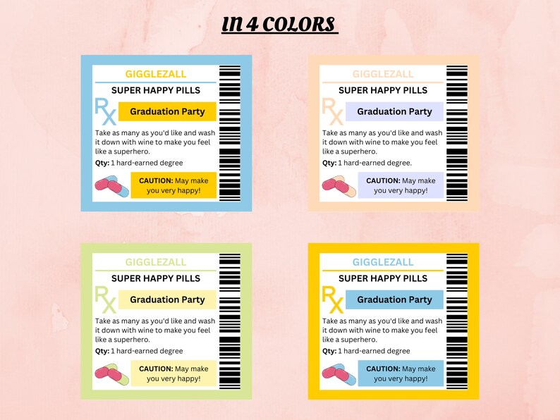 Nurse Graduation Party Favor Printable Labels Pill Bottle - Etsy