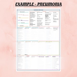Printable Nursing Care Plan Template &amp; Example | Nursing Care Plan Example | Patient Care Plan ...