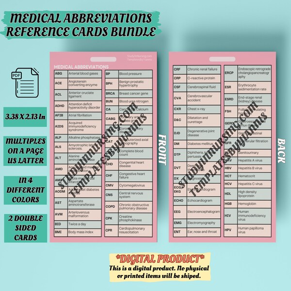 Medical Terminology Etsy