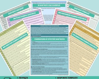 SOAP Notes Guide & Templates for Therapists: Clinical Documentation Cheat Sheet, Progress Note Examples and Phrases
