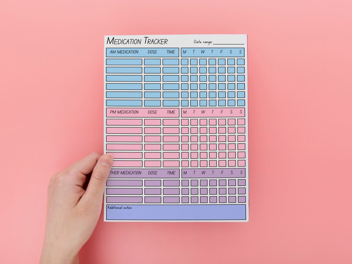 Medication Tracker Printable Medication Chart Medication Log Medication Diary Medication Journal ...