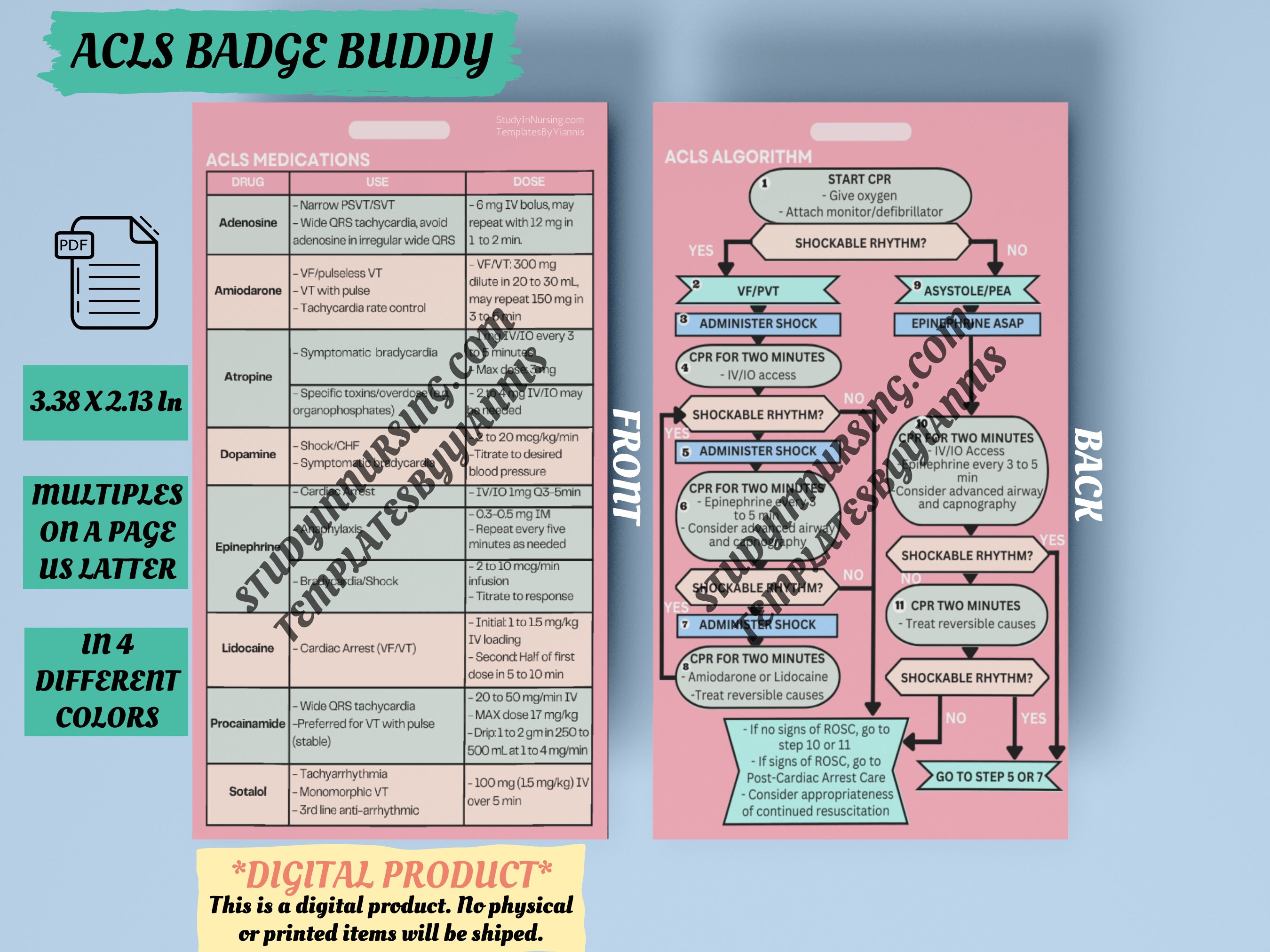 2013 Acls Cheat Sheet Printables ACLS Cheat Sheet | PDF