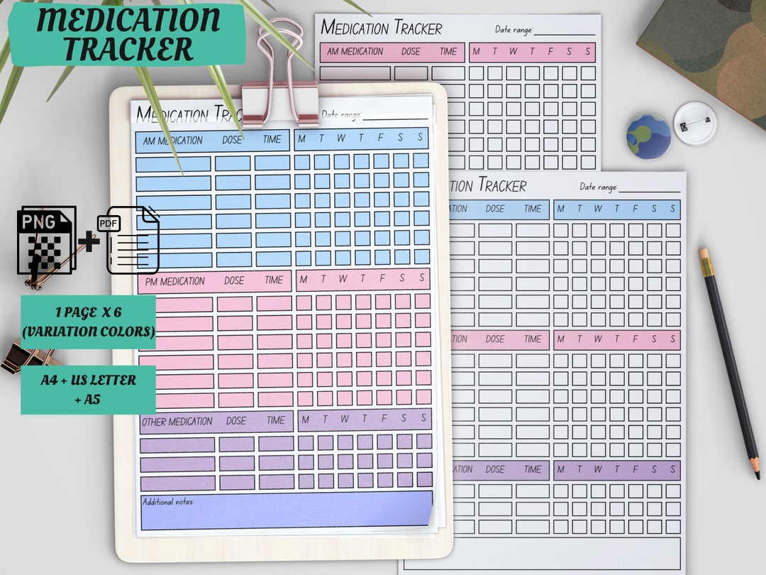 Medication Tracker Printable | Medication Chart | Medication Log | Medication Diary | Medication ...