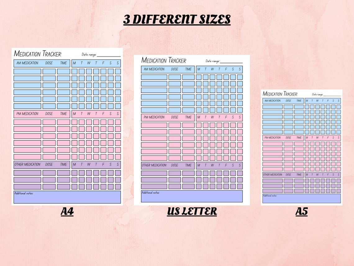 Medication Tracker Printable | Medication Chart | Medication Log | Medication Diary | Medication ...