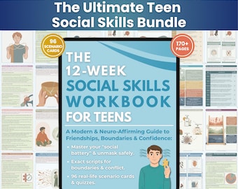 Teen Social Skills Workbook: 12 Week Printable PDF Curriculum Bundle (DIGITAL DOWNLOAD)