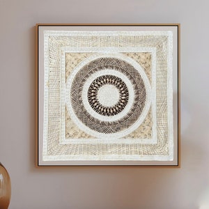 Grand papier amate mexicain fait main, art mural en papier, tissage de noeuds
