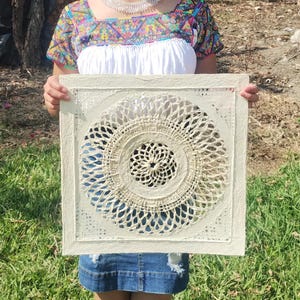 Amate mexicain moyen fait main, art mural en papier, tissage filet soleil