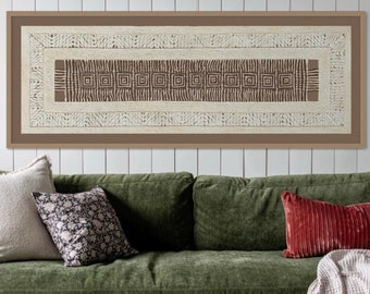 Handmade Mexican Amate Paper Wall Art – Extra Large 47x15.5 &quot;Squares” (Unframed)