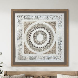 Handmade Mexican Amate Paper Wall Art – Extra Large 28x28 &quot;Knot Weave&quot;