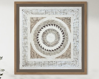 Handmade Mexican Amate Paper Wall Art – Extra Large 28x28 &quot;Knot Weave&quot;