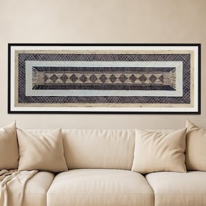 Handmade Mexican Amate Paper Wall Art – Extra Large 47x15.5 &quot;Diamonds” (Unframed)