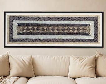 Handmade Mexican Amate Paper Wall Art – Extra Large 47x15.5 &quot;Diamonds” (Unframed)