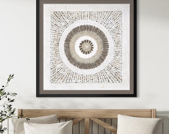 Handmade Mexican Amate Paper Wall Art – Extra Large 28x28 "Circular” (Unframed)