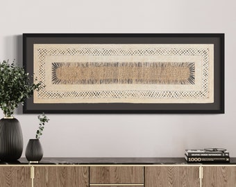 Handmade Mexican Amate Paper Wall Art – Extra Large 47x15.5 &quot;Basket Weave” (Unframed)