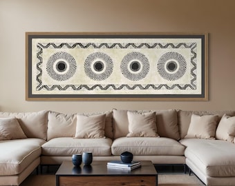Handmade Mexican Amate Paper Wall Art - XXL "Sunburst Run"  (Unframed)