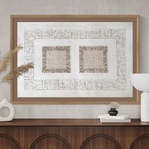 Art mural mexicain fait main en papier amate - XXL 31 x 47,5 "double carré" (sans cadre)