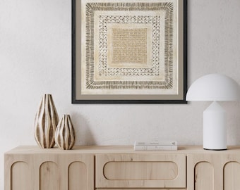 Handmade Mexican Amate Paper Wall Art – Large "Mosaic Square" (Unframed)