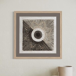 Handmade Mexican Amate Paper Wall Art – Medium 15.75x15.75 "Sun Weave” (Unframed)