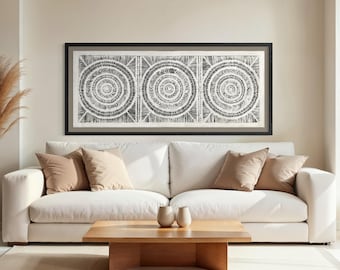 Handmade Mexican Amate Paper Wall Art – XXL 59x23.5 "Knot Weave" (Unframed)