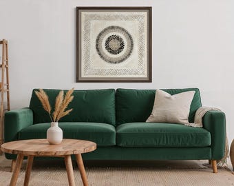 Handmade Mexican Amate Paper Wall Art – Extra Large "Lattice Mandala" (Unframed)