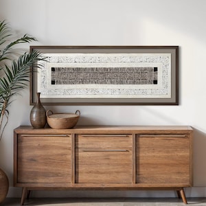 Handmade Mexican Amate Paper Wall Art – Extra Large 47x15.5 "Squares” (Unframed)