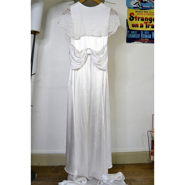 Sublime robe de mariée satin true vintage années 30 1930 Art Deco