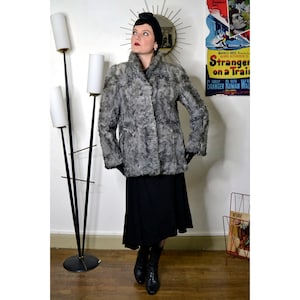 Silver gray fur coat true vintage 40s 1940