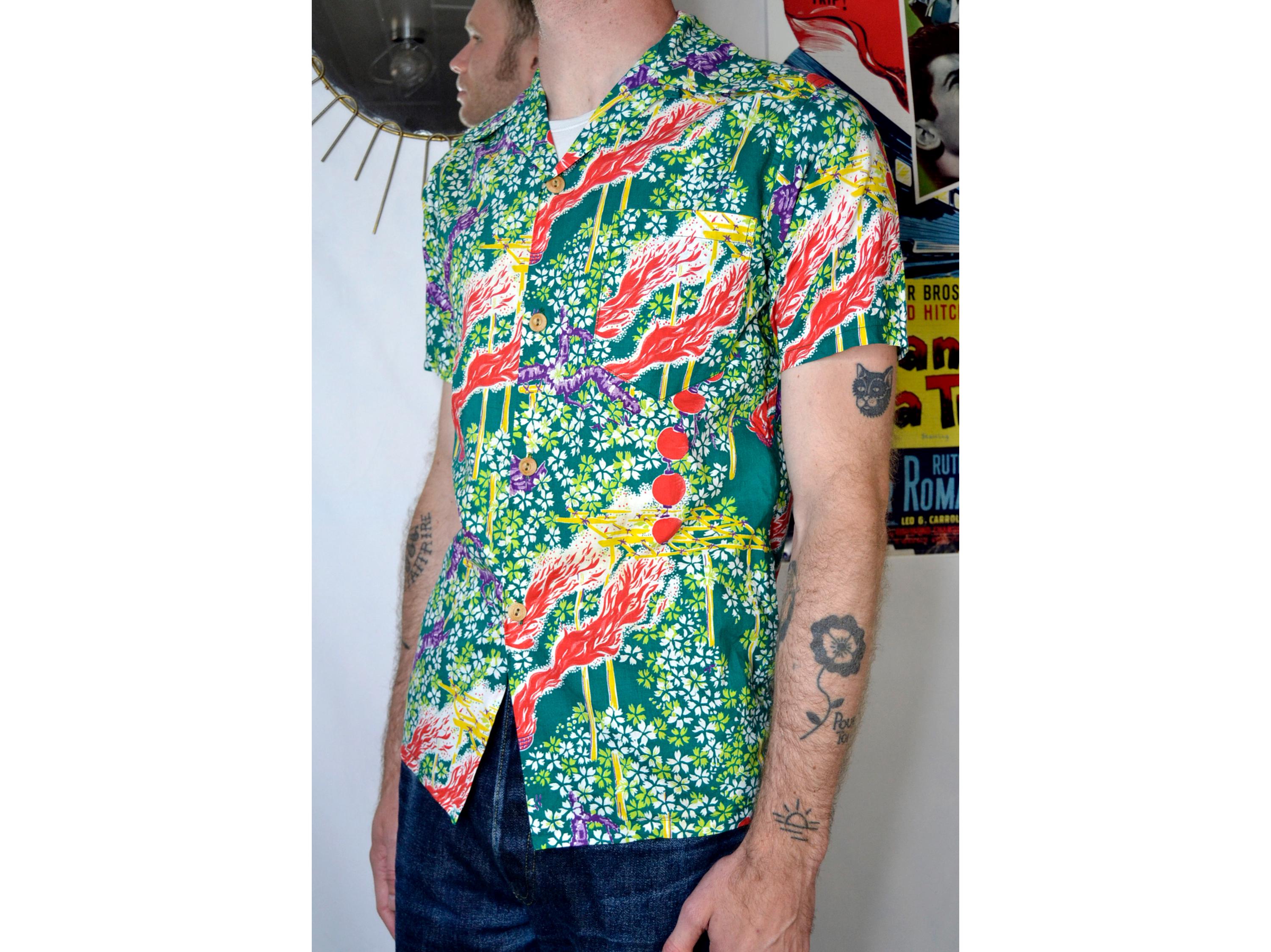 Authentic Hawaiian Shirt Lolei Komo Vintage 1940s 40s Japanese 