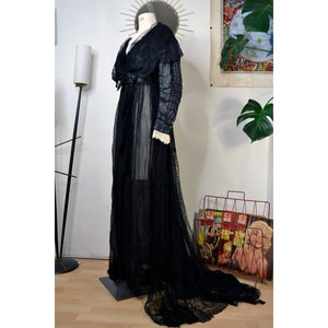 Sublime Belle Epoque Edwardian dress antique black lace 1900 1910