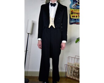 Costume 3 pièces Tailcoat White tie true vintage années 20 30 1920 1930