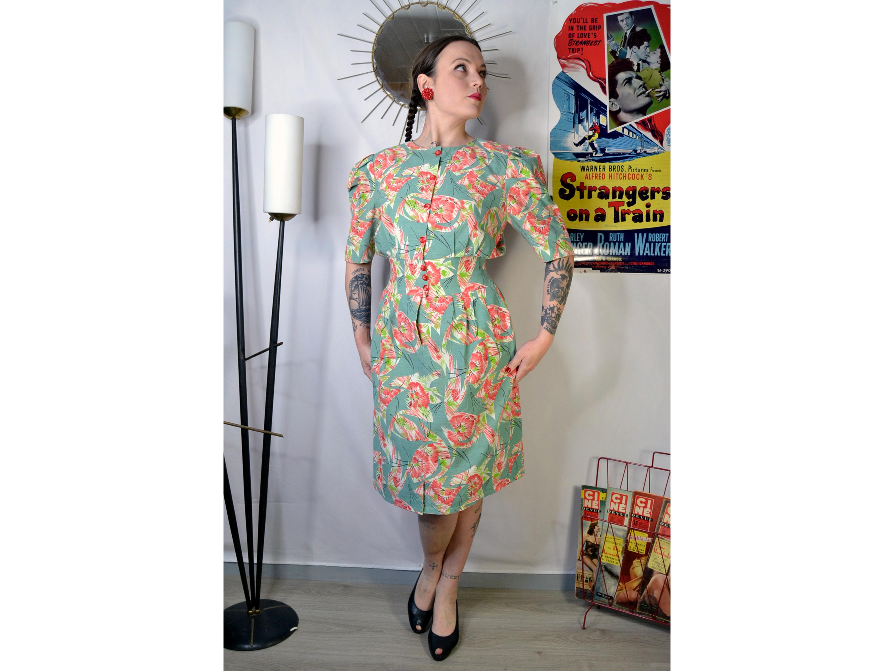 Robe Vintage Années 60 Bess Art - écru, Taille 38/40, Neuve Avec étiquettes