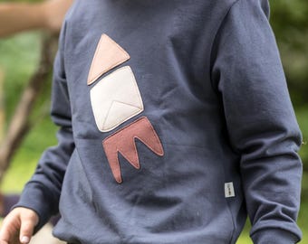 Rocket sweater, sweater with rocket, children's sweater rocket, rocket motif, sweater rocket, autumn child, rocket motif, space sweater