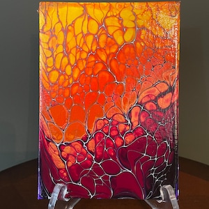 Acrylic Pouring, Fluid Art, Handmade by TJS Painting. 5x7 Postcard Canvas image 7