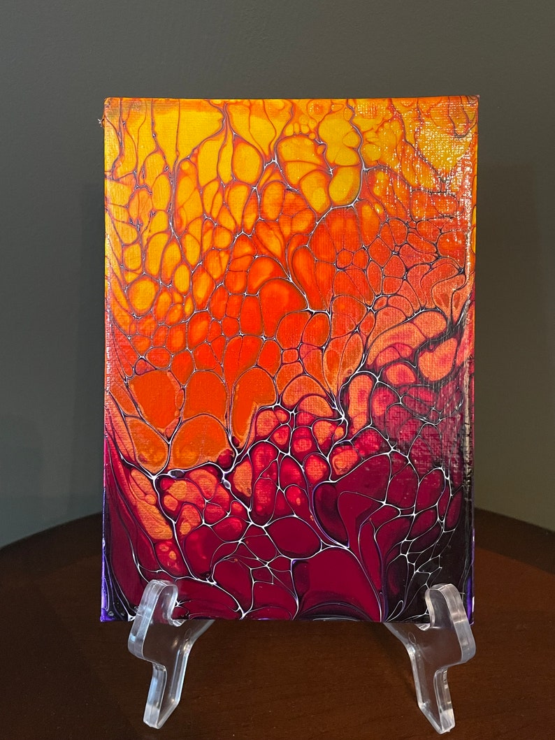 Acrylic Pouring, Fluid Art, Handmade by TJS Painting. 5x7 Postcard Canvas image 7