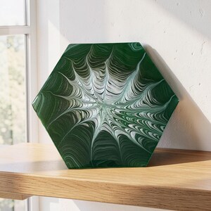 Ceramic Trivet, Coaster. 9.75" Hexagon. Handmade by TJS Painting.